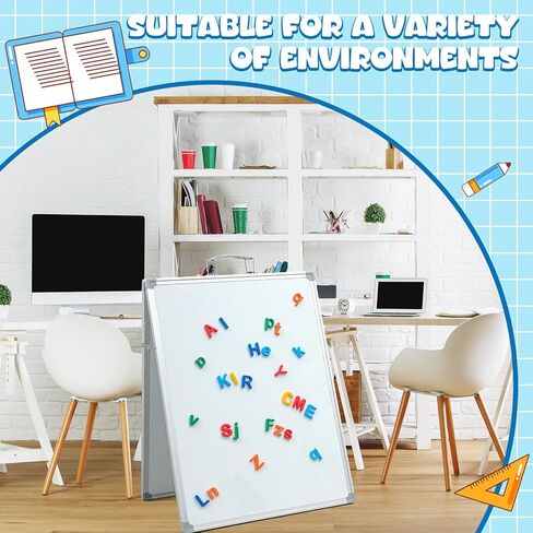Lincia 36 x 24 Inch Portable Dry Erase Board with Stand, Foldable White Board Double Sided Whiteboard Easel, Silver Aluminum Frame with Metal Handle for Office Home School Teaching Demonstration in Kuwait