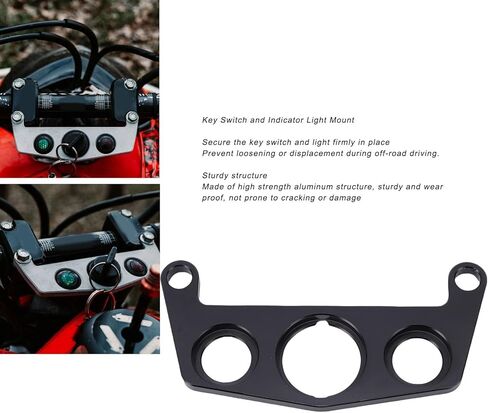 Key Switch and Indicator Light Mount, Aluminum Handlebar Bracket Replacement for 450R ATV, Compatible with Pro Taper Clamps for Secure Off Road Installation (Black) in Kuwait