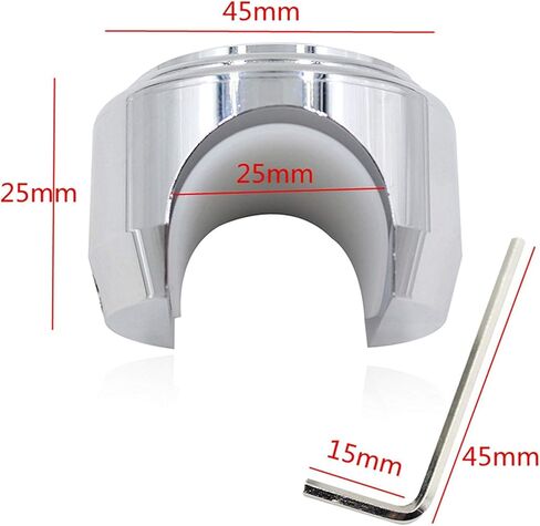 7/8" 1" Handlebar Chrome White Dial Clock and Thermometer for Yamaha for Kawasaki for Suzuki (White) in Saudi Arabia