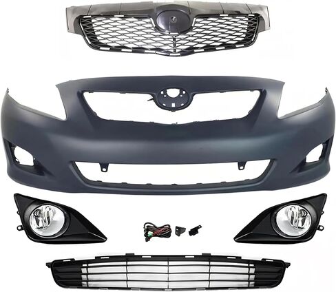 Front Bumper for 2009-2010 Toyota Corolla Base CE LE XLE Sedan 4-door, TO1000343 in Kuwait