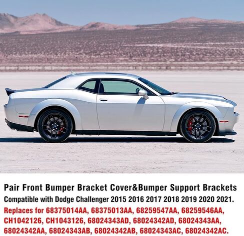 4PCS Compatible with Dodge Challenger Bumper Support Brackets 2015-2021, Left Driver and Right Passenger Side Front Fascia Bumper Bracket Retainer Repalcement Replaces for 68375014AA 68375013AA in Saudi Arabia
