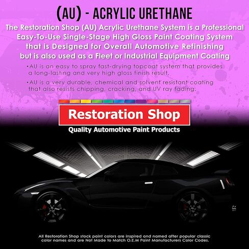Restoration Shop - Fire Red Pearl Acrylic Urethane Auto Paint - Complete Gallon Paint Kit - Professional Single Stage High Gloss Automotive, Car, Truck Coating, 4:1 Mix Ratio, 2.8 VOC in Kuwait