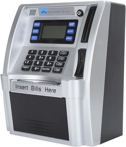 Luqeeg ATM Piggy Bank, with Voice Prompt and LCD Screen, Recognition, Bill Feeder, Balance Calculator, PIN Code, Kids Electronic Savings Safe Box, Debit Card in Saudi Arabia
