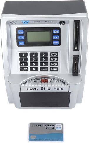Luqeeg ATM Piggy Bank, with Voice Prompt and LCD Screen, Recognition, Bill Feeder, Balance Calculator, PIN Code, Kids Electronic Savings Safe Box, Debit Card in Saudi Arabia