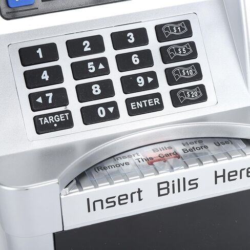 Luqeeg ATM Piggy Bank, with Voice Prompt and LCD Screen, Recognition, Bill Feeder, Balance Calculator, PIN Code, Kids Electronic Savings Safe Box, Debit Card in Saudi Arabia