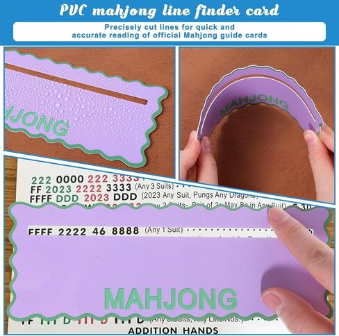 4 قطع من بطاقات Mahjong Line Finder Card دليل قارئ الخط الملون، بطاقات قارئ قواعد Mahjong للمبتدئين، مساعد قارئ Mah Jongg، أداة استراتيجية للمبتدئين في حفلات السفر، قواعد الألعاب الليلية، إكسسوارات الهدايا in Kuwait