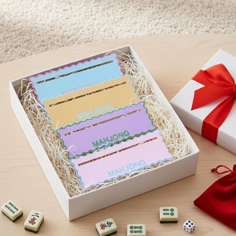 4 قطع من بطاقات Mahjong Line Finder Card دليل قارئ الخط الملون، بطاقات قارئ قواعد Mahjong للمبتدئين، مساعد قارئ Mah Jongg، أداة استراتيجية للمبتدئين في حفلات السفر، قواعد الألعاب الليلية، إكسسوارات الهدايا in Kuwait