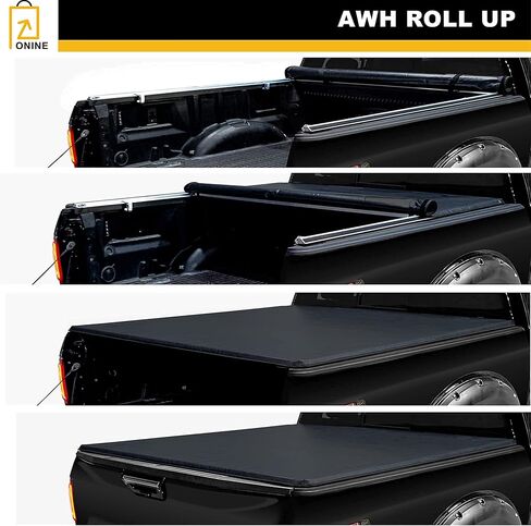 ONINE AWR غطاء سرير شاحنة ناعم قابل للطي مناسب حسب الطلب 2019-2026 Chevy Silverado/GMC Sierra 1500 5.8ft Bed(69")، Fleetside، جميع الأحوال الجوية، وليس لسرير CarbonPro in Kuwait