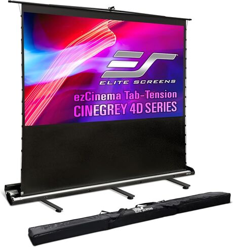 Elite Screens QuickStand 5-Second Tab-Tension C5D, 145-inch Diag. 16:9, Manual Pull Up Projector Screen, Ceiling Ambient Light Rejecting Movie 8K 4K Home Theater, 2-Year Warranty, QS145HT-C5D in Saudi Arabia