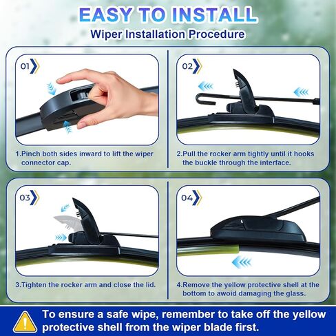 KAIYI 26" + 16" Windshield Wipers Compatible with Hyundai Tucson 2016-2025,Hyundai Elantra 2017-2020 Premium Automotive Replacement Windshield Wiper Blades 2 Pack in Saudi Arabia