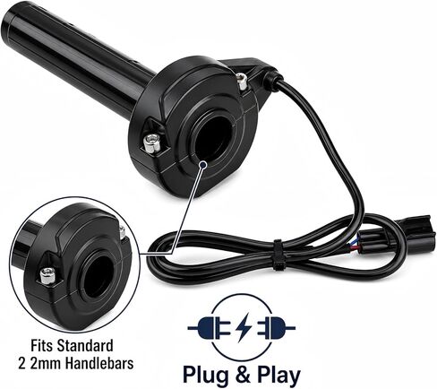 Throttle Handle with Rolling Bearing for Yozma IN10,Motorcycle Quick Twist Throttle Grip with Cable Kit for Electric Dirt Bike Ebike Yozma in 10-Black in Saudi Arabia