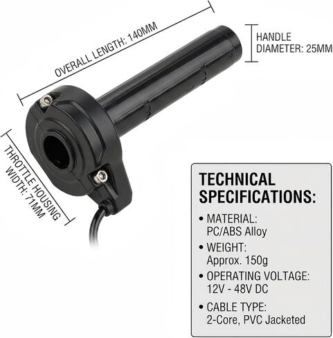 Throttle Handle with Rolling Bearing for Yozma IN10,Motorcycle Quick Twist Throttle Grip with Cable Kit for Electric Dirt Bike Ebike Yozma in 10-Black in Saudi Arabia