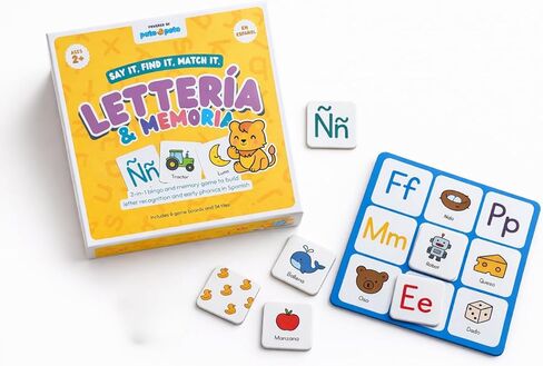Pato Pato Letteria & Memoria Spanish Phonics Learning Game for Kids – Early Reading & Letter Sound Recognition, Educational Bilingual Board Game for Preschool, Kindergarten & Homeschool in Kuwait