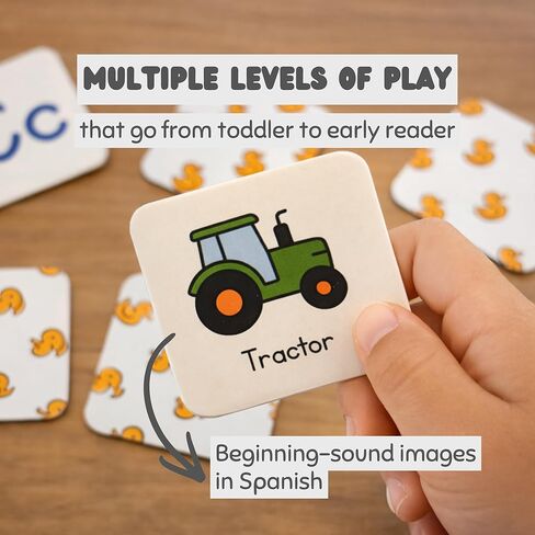 Pato Pato Letteria & Memoria Spanish Phonics Learning Game for Kids – Early Reading & Letter Sound Recognition, Educational Bilingual Board Game for Preschool, Kindergarten & Homeschool in Kuwait