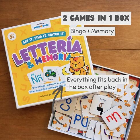 Pato Pato Letteria & Memoria Spanish Phonics Learning Game for Kids – Early Reading & Letter Sound Recognition, Educational Bilingual Board Game for Preschool, Kindergarten & Homeschool in Kuwait