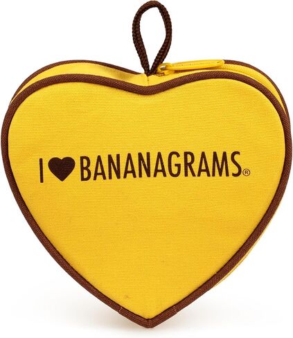لعبة كلمات I Heart Bananagrams - لعبة تهجئة وجناس ناقص سريعة الخطى في حقيبة خاصة على شكل قلب، لعبة عائلية ولعبة سفر، 144 بلاطة حرف، 1-8 لاعبين، متعة التلاعب بالكلمات التعليمية للأعمار من 7 سنوات فما فوق in Kuwait