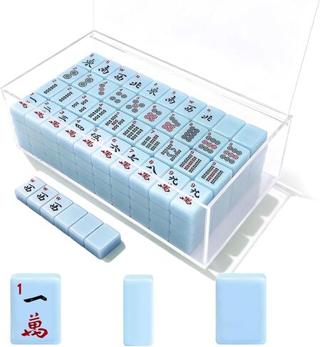 American Mahjong Tiles Set,166 Tiles Game with Acrylic Storage Case,Mahjong Game Set for Adults & Beginners for Game Nights & Easy Storage, Pink in Saudi Arabia