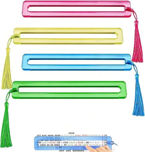 4Pcs Mahjong Line Finder, Acrylic Line Reader, Thickened Rules Helper for Beginners, Ideal for Game Nights, Parties & Tournaments, Mahjong Accessories Gift for Players in Kuwait