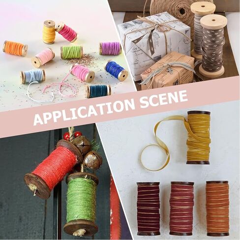 SUNNYCLUE 10Pcs 2 Colors Wooden Spools Wood Thread Bobbin 3.8 Inch Empty Ribbon Spools Textile Rope Wire Crochet Cord Weaving Embroidery Bobbin for Sewing Arts Crafts Organizing Thread Twine Ribbon in Kuwait