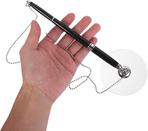 قلم توقيع كريستال لسطح المكتب مع سلسلة فضية سوداء، قلم مكتب حبر جاف ثابت للمكتب والفندق ومهام الكتابة والتوقيع في استقبال البنك in Kuwait