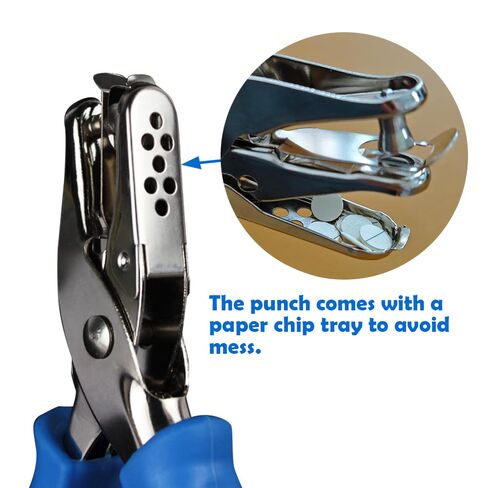 Single Hole Punch, 1/8" Capacity Hole Puncher with Soft Grip, One Hole Paper Punches for Crafts, Tags, Tickets, and Cards (Blue) in Saudi Arabia