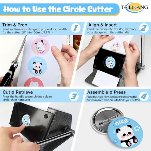 1.73in 44mm Circle Punch, 1.26in 32mm Button Paper Cutter, Heavy Duty Manual Lever Graphic Punch Die Cutter for Circular Paper Cutting, DIY Badges, Scrapbooking Cardstocks Crafting in Saudi Arabia