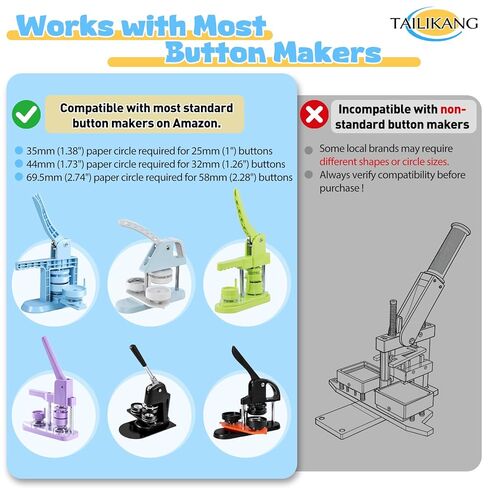 1.73in 44mm Circle Punch, 1.26in 32mm Button Paper Cutter, Heavy Duty Manual Lever Graphic Punch Die Cutter for Circular Paper Cutting, DIY Badges, Scrapbooking Cardstocks Crafting in Saudi Arabia
