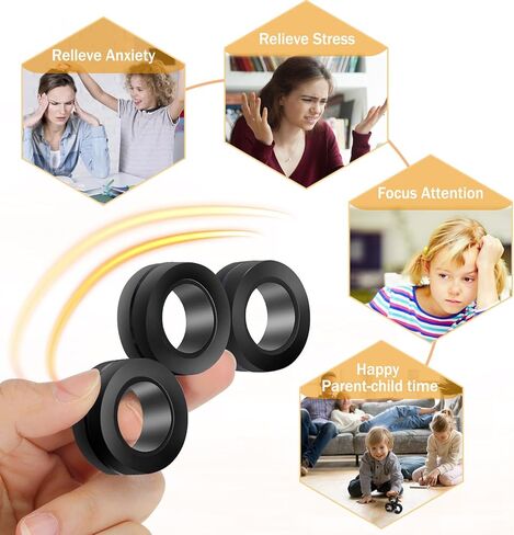 Fingers Magnetic Ring Fidget Toys Colorful Silent Magnetic Rings for Anxiety 9pcs Magnetic Ring Fidget Toys for Adults Teens and Kids Halloween Party Favors for Kids in Saudi Arabia