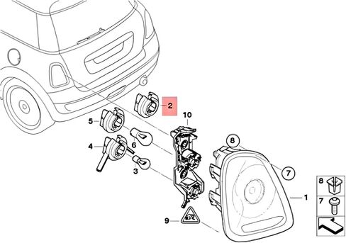 iJDMTOY زوج واحد من محولات حامل غطاء المصباح الخلفي OE-Spec P21W 1156، متوافق مع MINI Cooper 2nd Gen R56 R57 R58 R59 R61 الضوء الخلفي in Kuwait