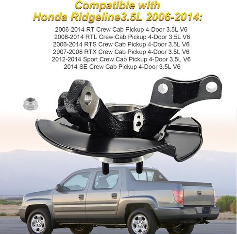 686-370 Front Passenger Side Steering Knuckle 51211-SJC-A01 Right Wheel Hub Steering Knuckle Assembly Compatible with Honda Ridgeline 3.5L 2006-2014, 45255-SJC-A00 in Saudi Arabia