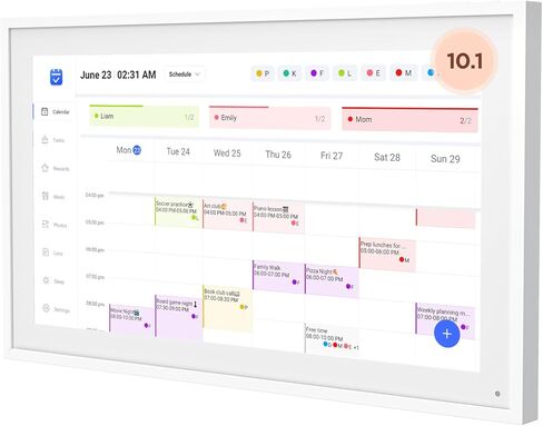 10.1 Inch Smart Digital Calendar, Electronic Desk Calendar, 1920 * 1080 IPS Full HD Touch Screen Display for Family Meal Planner Support - Streamline Household Organization in Saudi Arabia