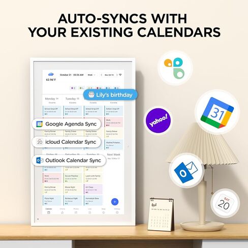 10.1 Inch Smart Digital Calendar, Electronic Desk Calendar, 1920 * 1080 IPS Full HD Touch Screen Display for Family Meal Planner Support - Streamline Household Organization in Saudi Arabia