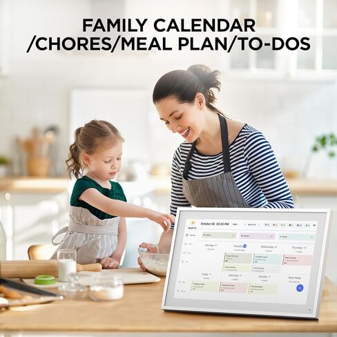 10.1 Inch Smart Digital Calendar, Electronic Desk Calendar, 1920 * 1080 IPS Full HD Touch Screen Display for Family Meal Planner Support - Streamline Household Organization in Saudi Arabia