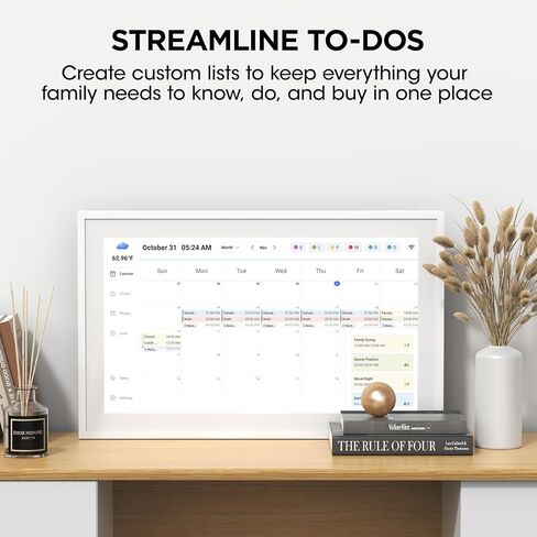 10.1 Inch Smart Digital Calendar, Electronic Desk Calendar, 1920 * 1080 IPS Full HD Touch Screen Display for Family Meal Planner Support - Streamline Household Organization in Saudi Arabia