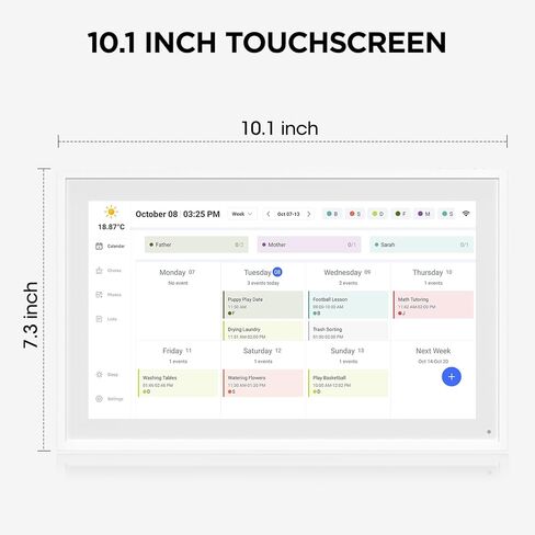 10.1 Inch Smart Digital Calendar, Electronic Desk Calendar, 1920 * 1080 IPS Full HD Touch Screen Display for Family Meal Planner Support - Streamline Household Organization in Saudi Arabia