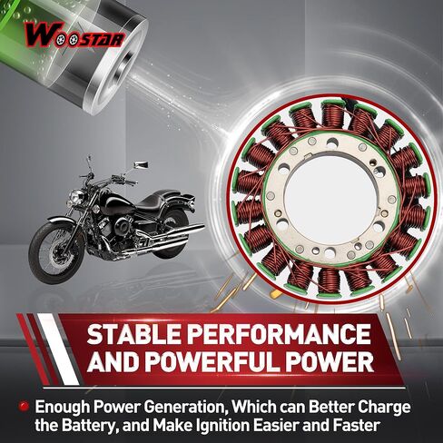 WOOSTAR 18 لفائف 3 سلك مغناطيسي الجزء الثابت لاستبدال 1997-2004 XVS650 V-Star Drag Star مخصص OEM 2GV-81410-20 in Kuwait