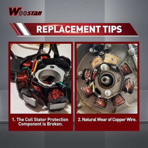 WOOSTAR 18 لفائف 3 سلك مغناطيسي الجزء الثابت لاستبدال 1997-2004 XVS650 V-Star Drag Star مخصص OEM 2GV-81410-20 in Kuwait