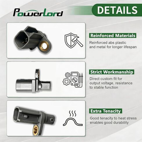 PLB028 2Pcs Rear ABS Wheel Speed Sensors for Ford Escape 2013-2019, Focus 2012-2018, C-Max 2013-2018, Lincoln MKC 2015-2019, with Automated Parking Assist, Rear Both Side, OE# AV6Z2C204A, CV6Z2C190A in Saudi Arabia