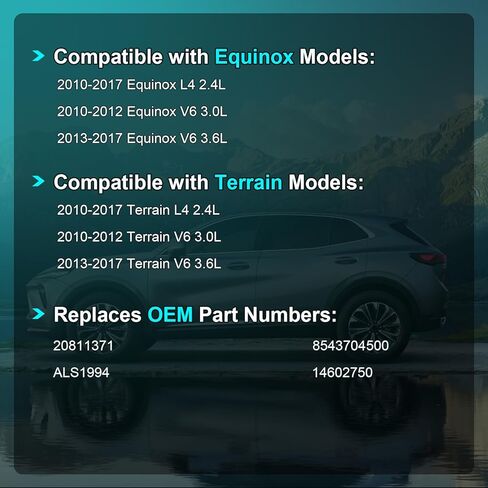 مستشعر سرعة عجلة ABS أمامي يسار + يمين متوافق مع Chevy Equinox GMC Terrain 2010 2011 2012 2013 2014 2015 2016 2017(2.4L 3.0L 3.6L)، استبدل ALS1994 20811371 in Kuwait
