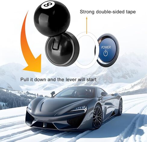 HZEL Car Joystick Push Start Button Cover, Ball Vehicle EngineStarter Stop Button Joystick, Auto Interior Decorative Ignition Switch Button Rocker, Universal for SUV RV Truck (Black) in Kuwait
