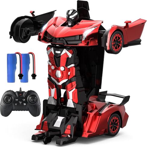 YONCHER Transform Remote Control Car, 1:12 Big Size Transform RC Cars Robot, 2-in-1 Robot Car Toy with Music and Light, Gesture Sensing, 360° Automatic Deformation, for Boys and Girls, Blue in Saudi Arabia