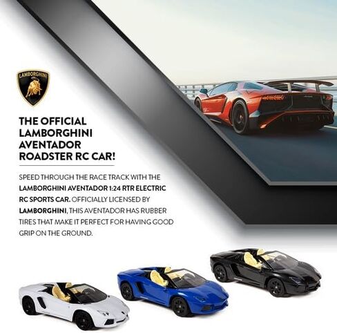 Brookstone World Tech Toys Lamborghini Roadster - 1:24 Electric RC Car – Officially Licensed, High-Speed Remote Control Sports Car - Random Color - Kids 6+ in Saudi Arabia