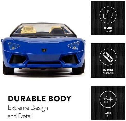 Brookstone World Tech Toys Lamborghini Roadster - 1:24 Electric RC Car – Officially Licensed, High-Speed Remote Control Sports Car - Random Color - Kids 6+ in Saudi Arabia