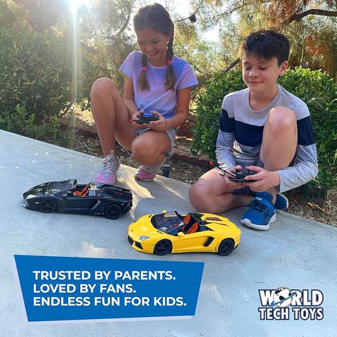 Brookstone World Tech Toys Lamborghini Roadster - 1:24 Electric RC Car – Officially Licensed, High-Speed Remote Control Sports Car - Random Color - Kids 6+ in Saudi Arabia