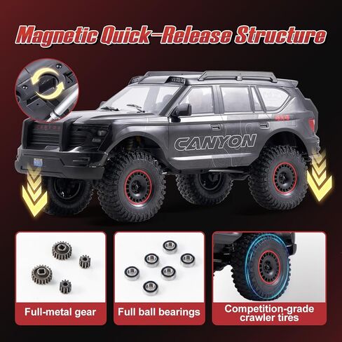 BEEZRC 1/10 Canyon RC Crawler Off-Road RC Truck, 4x4 RC Rock Crawler, LCG Chassis, DIG Function, Two-Speed Transmission, Quick Release, Hobby Grade Waterproof, Remote Control Car for Adults RS in Saudi Arabia
