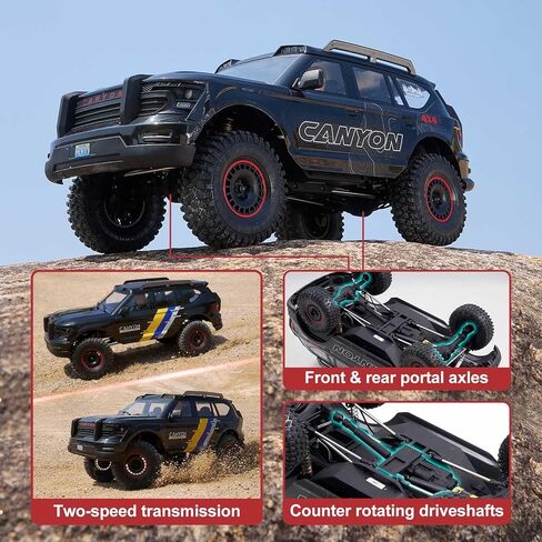 BEEZRC 1/10 Canyon RC Crawler Off-Road RC Truck, 4x4 RC Rock Crawler, LCG Chassis, DIG Function, Two-Speed Transmission, Quick Release, Hobby Grade Waterproof, Remote Control Car for Adults RS in Saudi Arabia