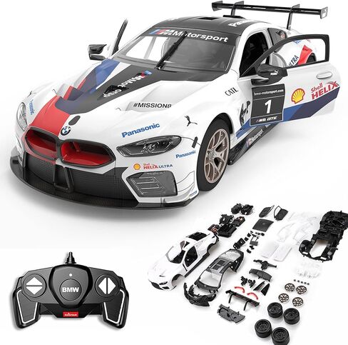 RASTAR 97200 1/18 74 قطعة مجموعات بناء سيارة سباق RC مرخصة رسميًا لسيارة BMW M8 GTE مع أبواب مفتوحة، وأضواء عمل، وجهاز تحكم عن بعد، ومحرك وملصقات DIY للعب والعرض - هدية مثالية للأعمار من 8 سنوات فما فوق in Kuwait