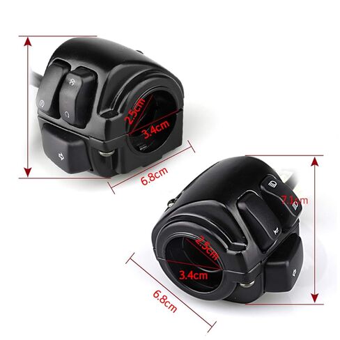 Motorcycle Handlebar Switch, 25 mm Push Button Switch, Black, Manual Operation in Kuwait