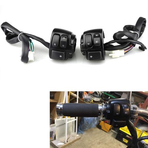 Motorcycle Handlebar Switch, 25 mm Push Button Switch, Black, Manual Operation in Kuwait