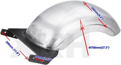 XKH- 9" REAR CUSTOM FENDER Fit 180-200 WIDE TIRE STRUTLESS Compatible with HARLEY SOFTAIL FAT BOY [B074WL3N76] in Saudi Arabia